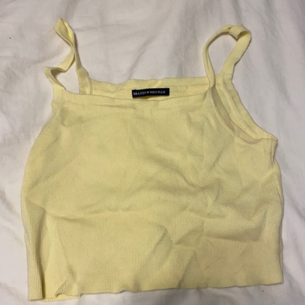 brandy melville yellow crop top